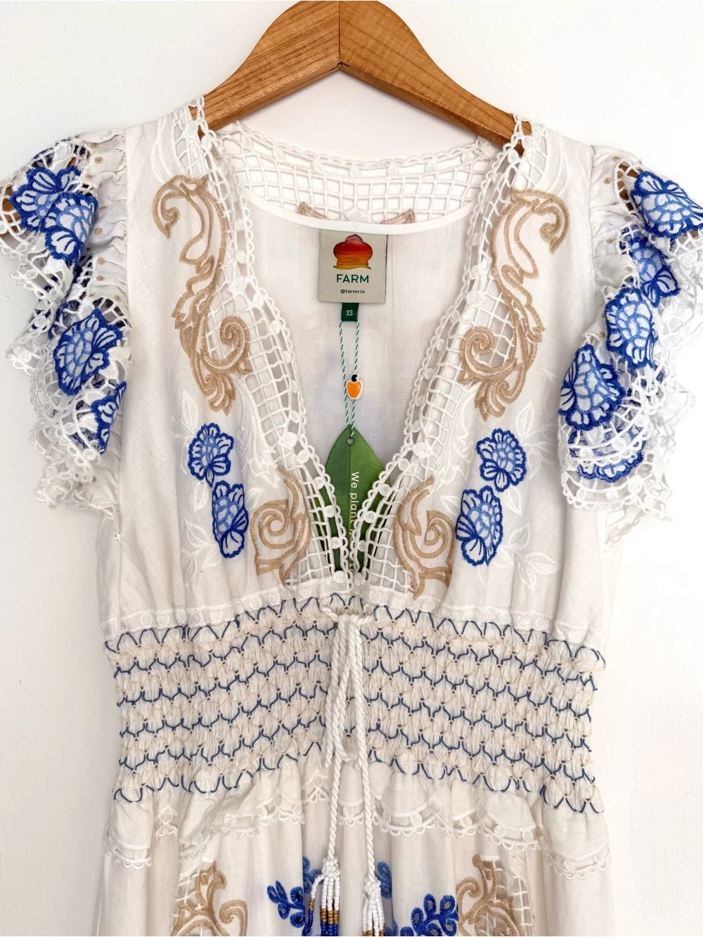 FARM Rio Romantic Richelieu Lace & Embroidery Maxi Dress, NWT π§π· - Picture 8 of 16